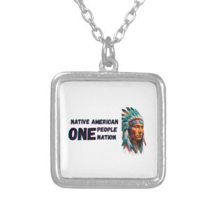 Native American  Silver Plated Necklace