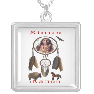 Native American Silver Plated Necklace