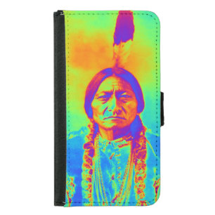 Native American Sitting Bull Wallet Phone Case For Samsung Galaxy S5