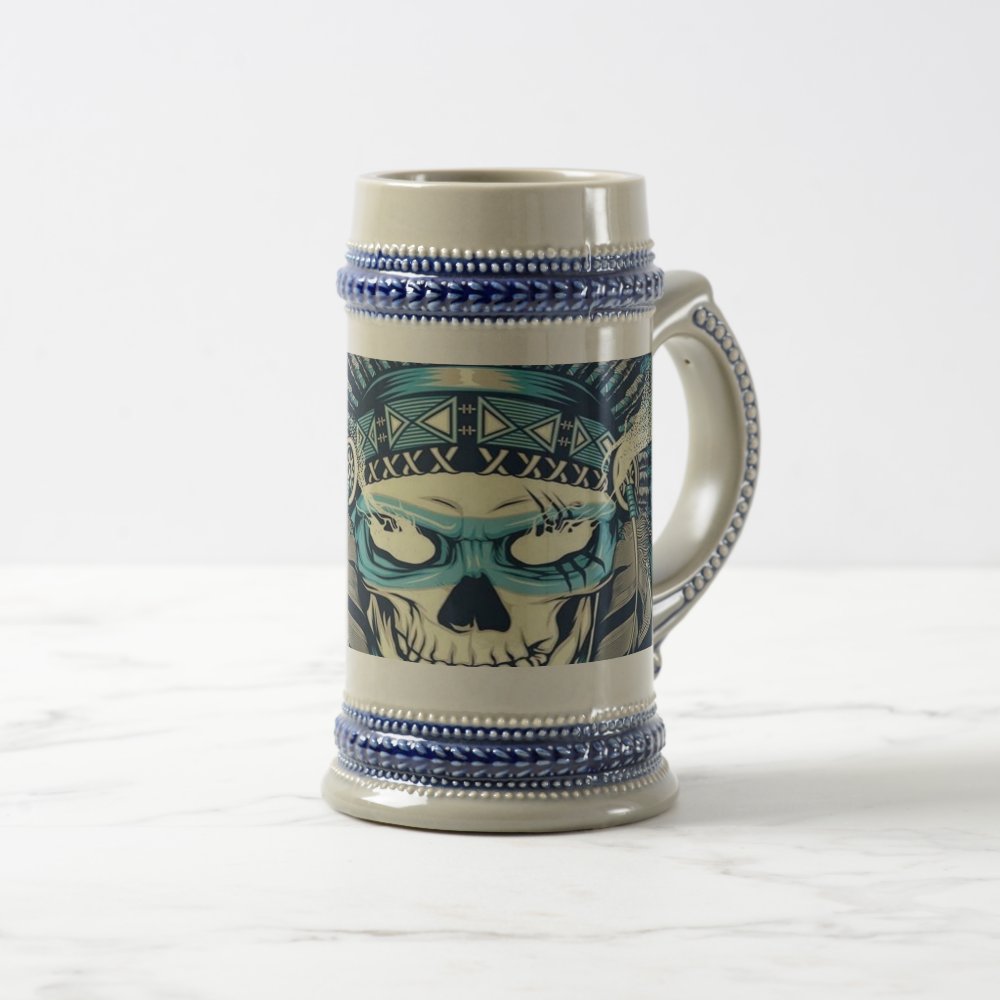 Disover Native American Skull Beer Stein
