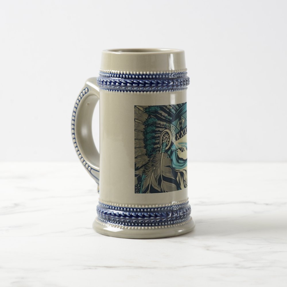 Discover Native American Skull Beer Stein