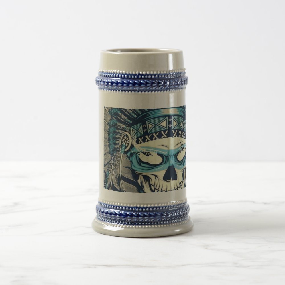 Disover Native American Skull Beer Stein