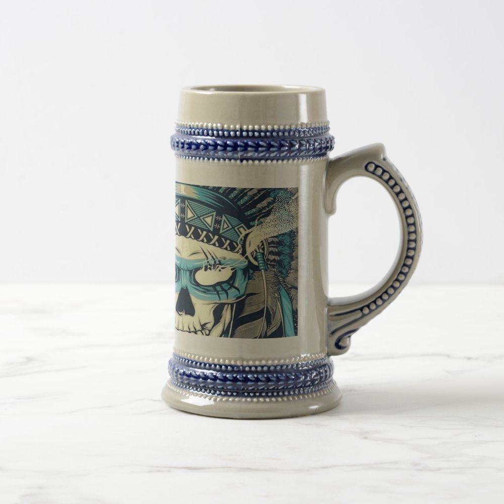 Discover Native American Skull Beer Stein