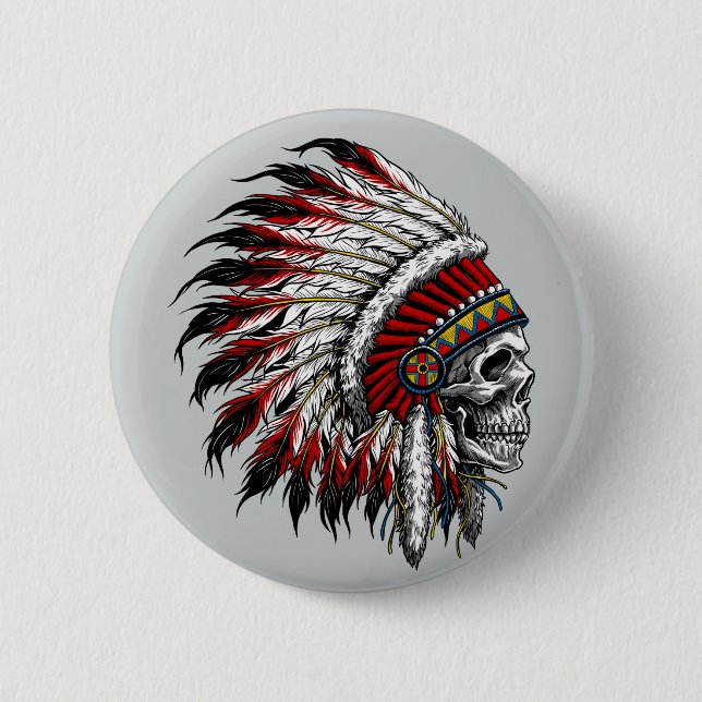 Native American Skull Button (Front)