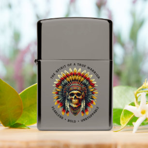 Native American Skull Chief Zippo Lighter