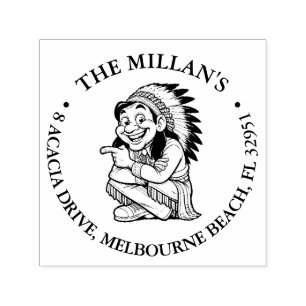 Native American smiling theme self-inking stamp