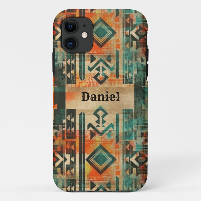 Native American Southwest Aztec Personalized Case-Mate iPhone Case (Back)