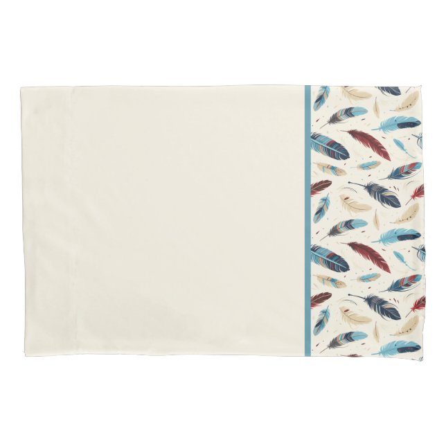 Native American Southwest Feather Pattern   Pillow Case (Front)