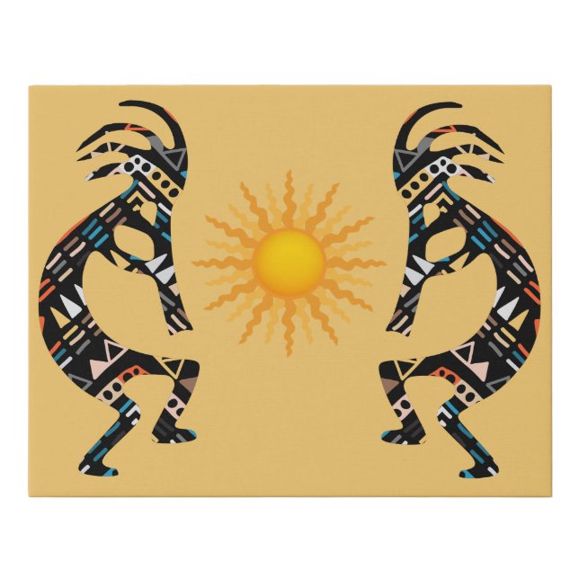 Native American Southwest KoKopelli Faux Canvas Print (Front)