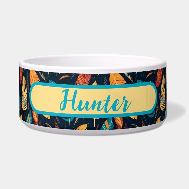 Native American Southwest Style Feather Pattern Bowl (Front)