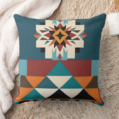Native American Southwestern Tribal Design Throw Pillow