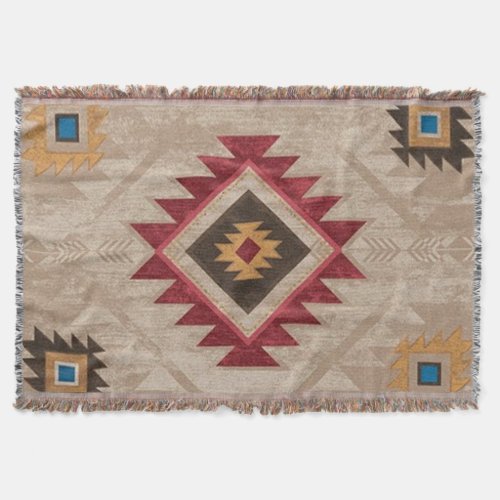 Native American Southwestern Tribal Throw Blanket