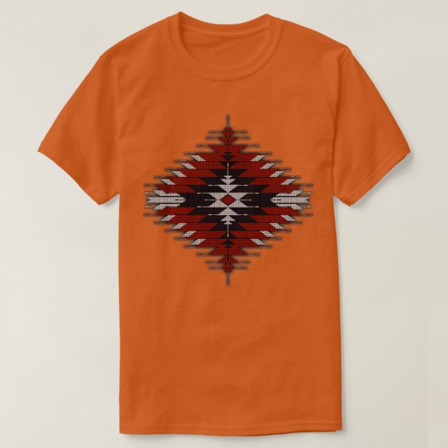 Native American SouthwestStyle RedBlack Sunburst  T-Shirt (Design Front)