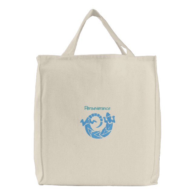 Native American Spinning Lizard Design 1 Embroidered Tote Bag (Front)