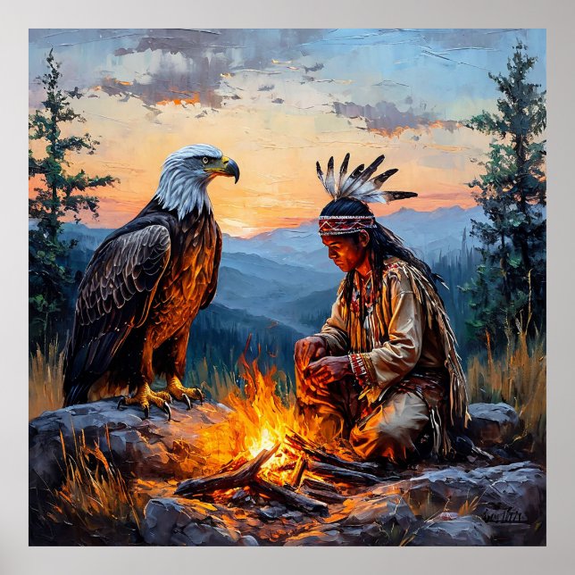 Native American Spirit Powerful Freedom Decor 🦅🌄 (Front)