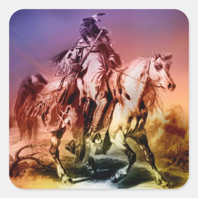 Native American Square Sticker (Front)