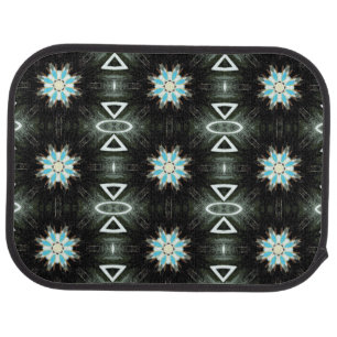 native american star-burst geometric car mat