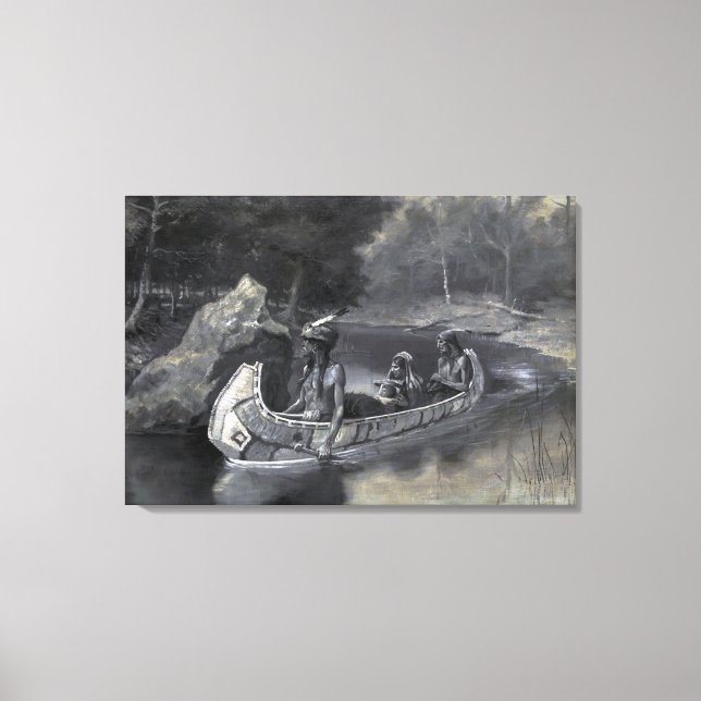 Native American: Story of Hiawatha Warrior & Bride Canvas Print (Front)