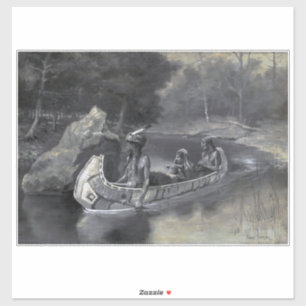 Native American: Story of Hiawatha Warrior & Bride Sticker