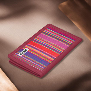 Native American Stripes Colorful Indian Pattern Tri-fold Wallet