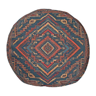 Native American style design pouf cushion