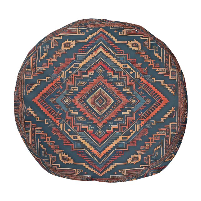 Native American  style design  pouf cushion  (Bottom)