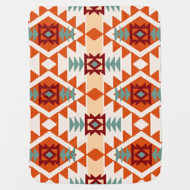 Native American Style Geometric Seamless Baby Blanket (Front)