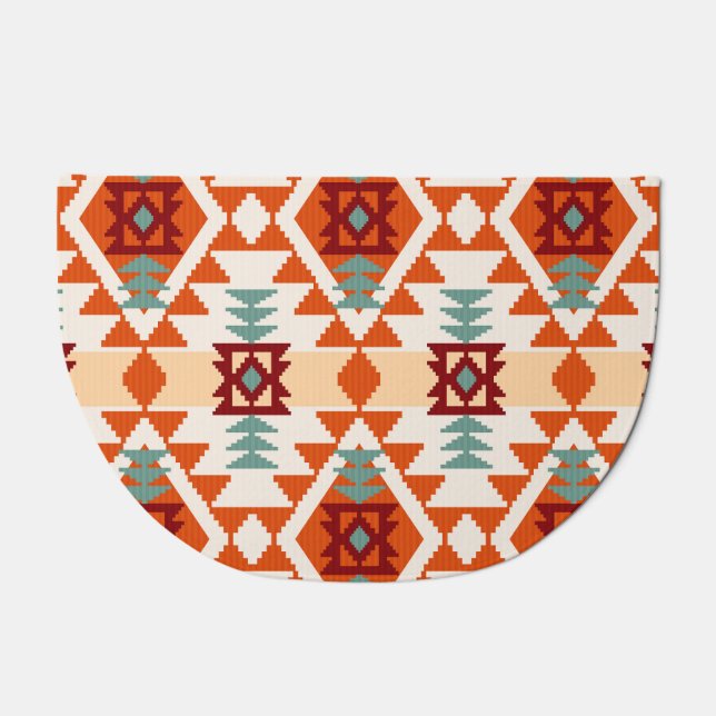 Native American Style Geometric Seamless Doormat (Front)