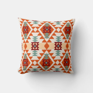 Native American Style Geometric Seamless Throw Pillow