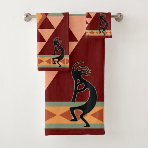 Native American Style  Kokopelli Bath Towel Set