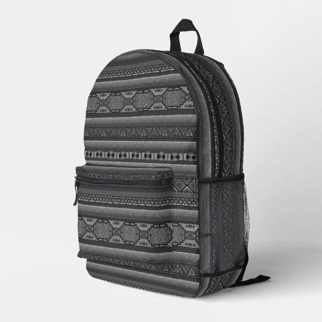 Native American Style  Printed Backpack (Back Corner Right)