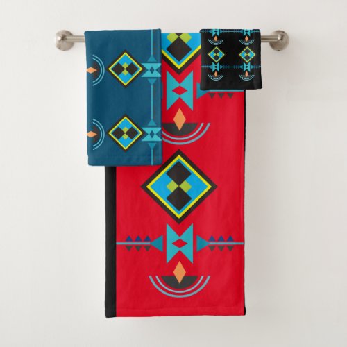 Native American Style Southwest Pattern Bath Towel Set