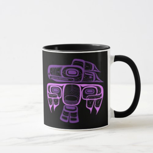 Native American Style Tlingit thunderbird purple Mug