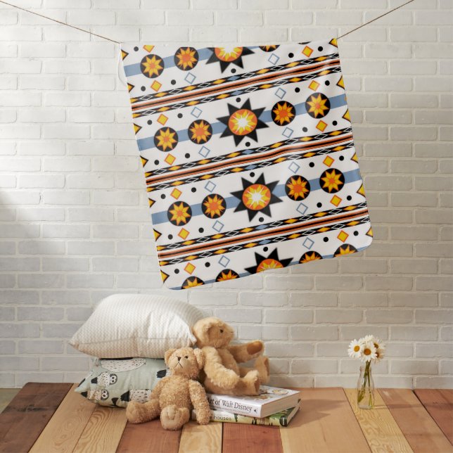 Native American Sun Pattern Baby Blanket (In Situ)