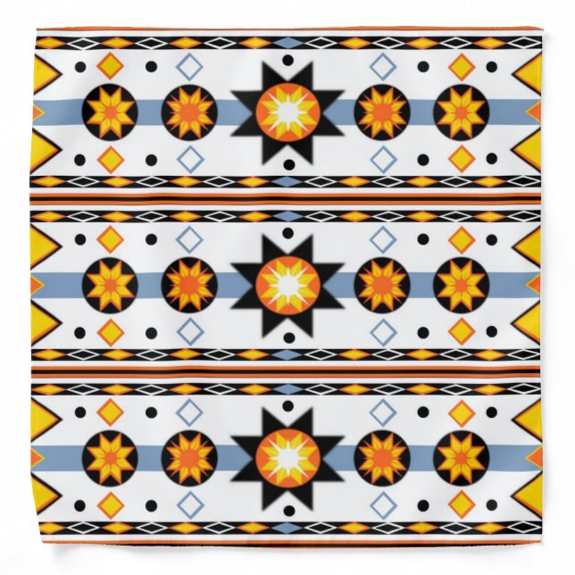 Native American Sun Pattern Bandana (Front)