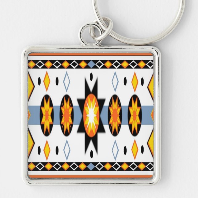 Native American Sun Pattern Keychain (Front)
