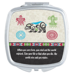 Native American Symbols and Wisdom - Bear Makeup Mirror