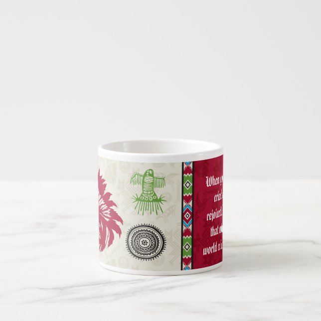 Native American Symbols and Wisdom - Chief Espresso Cup (Front)