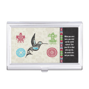 Native American Symbols and Wisdom - Hummingbird Business Card Case