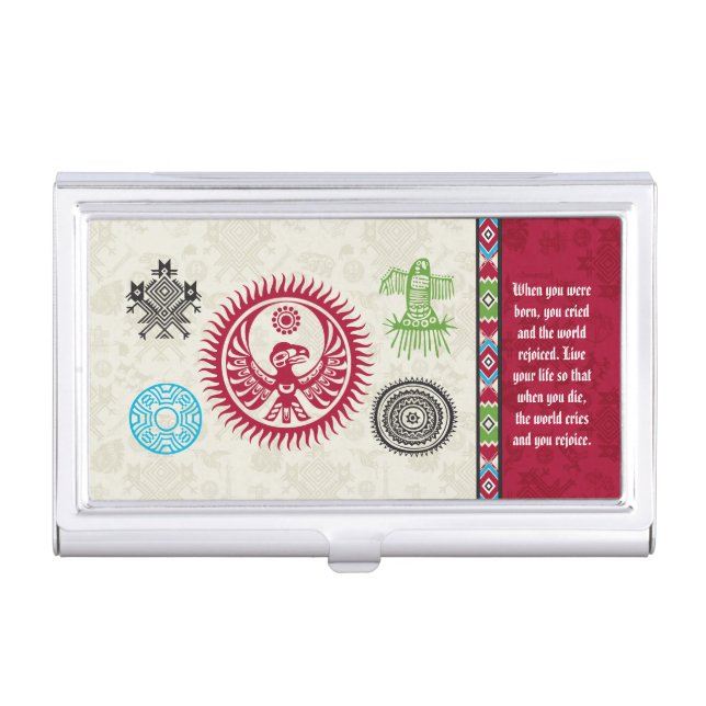 Native American Symbols and Wisdom - Phoenix Business Card Case (Front)