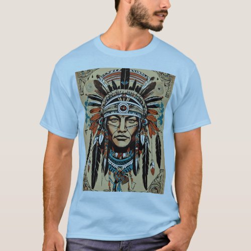 Native American Tattoo Art T_Shirt