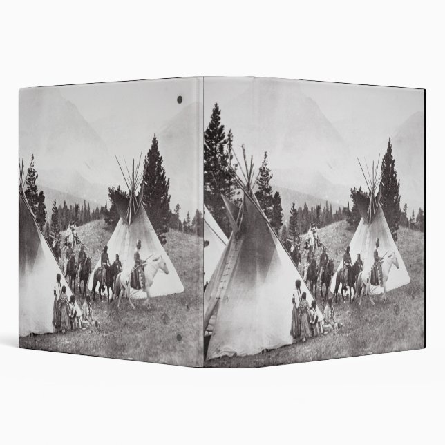 Native American Teepee Camp, Montana, c.1900 (b/w Binder (Background)