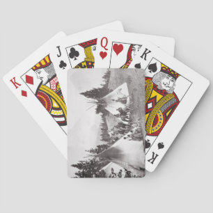 Native American Teepee Camp, Montana, c.1900 (b/w Poker Cards