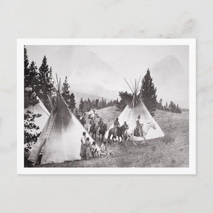 Personalized Native American Teepee Camp Montana C 1900 B W Postcard Zazzle Com