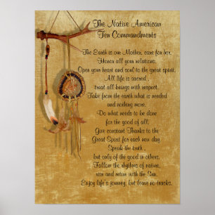 Native American Ten Commandments canvas Poster