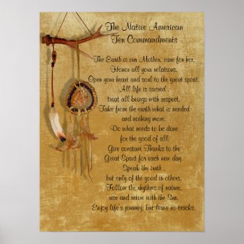 Native American Ten Commandments Canvas Poster by Irisangel at Zazzle
