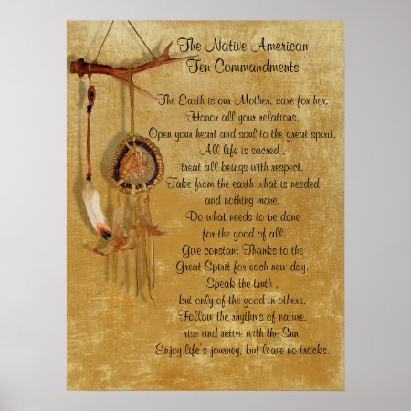 Native American Ten Commandments Canvas Poster