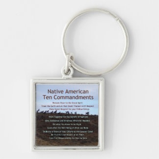 Native American Ten Commandments Keychain