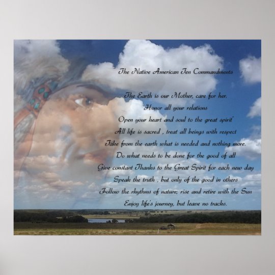 Native American Ten Commandments Poster 