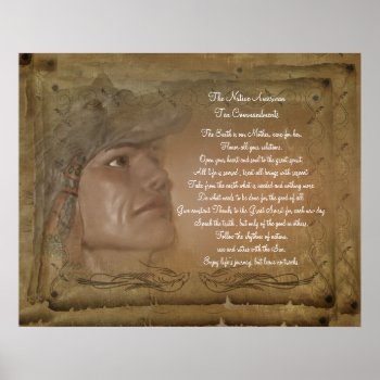 Native American Ten Commandments Poster by Irisangel at Zazzle